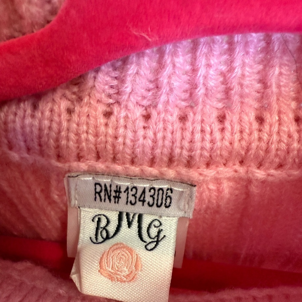 Never Worn Charming Pink Knit Sweater with Tulle Hem Size Small - Picture 4 of 5